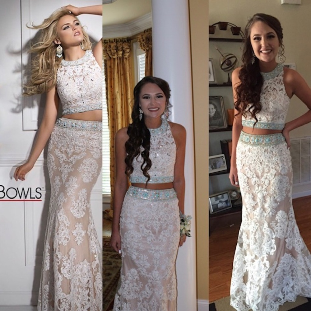 Toni Bowls two-piece prom dress